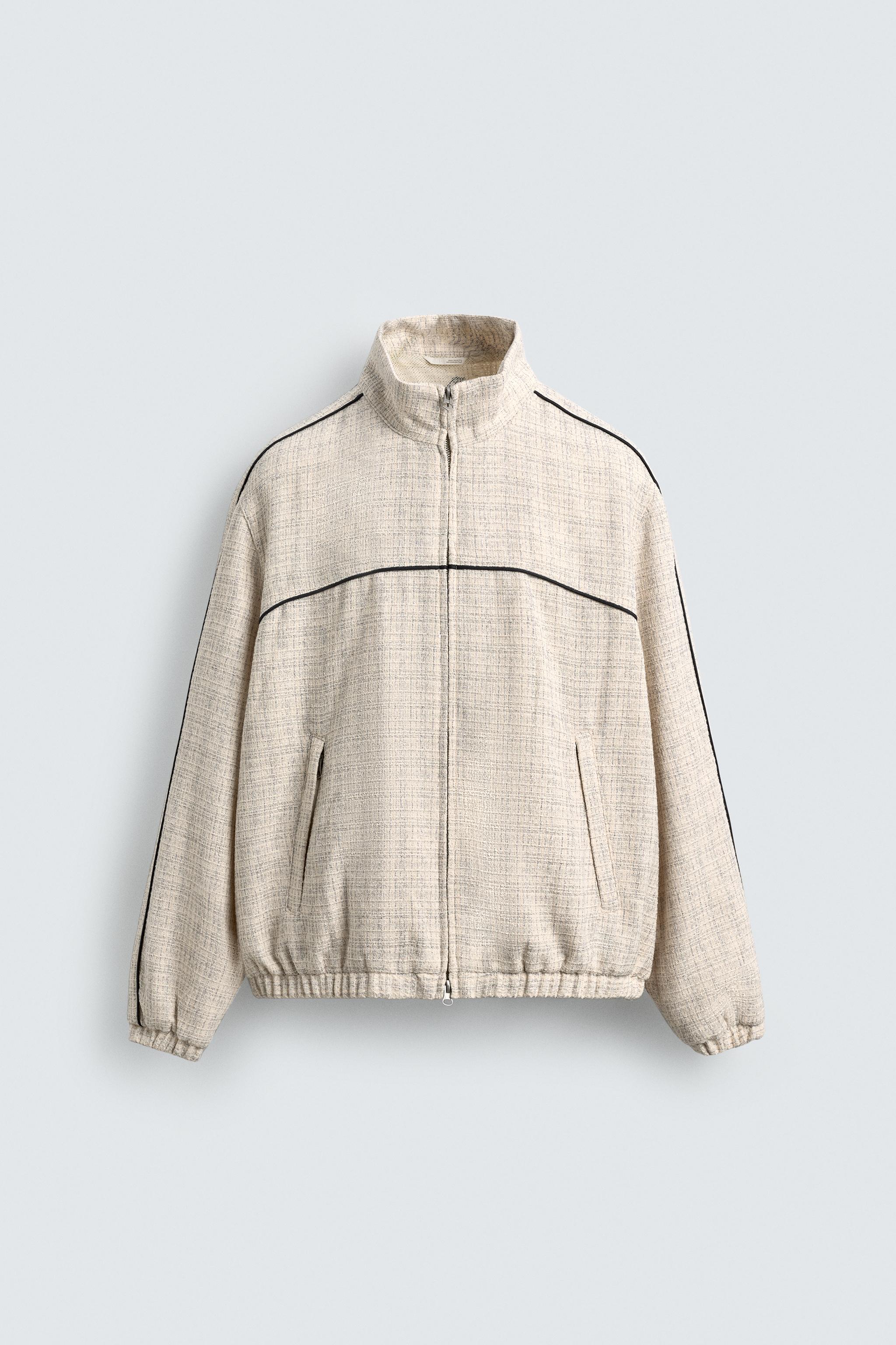 BLOUSON COUPE CARRÉE STRUCTURÉ LISERÉS CONTRASTANTS